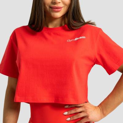 GymBeam Dámske tričko Cropped Limitless Hot Red
