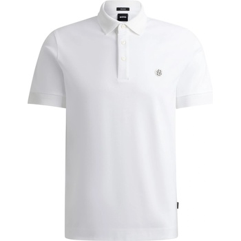 Boss Блуза с яка Boss Mens BOSS BLACK Parris Polo Signature Monogram Shirt - White 100