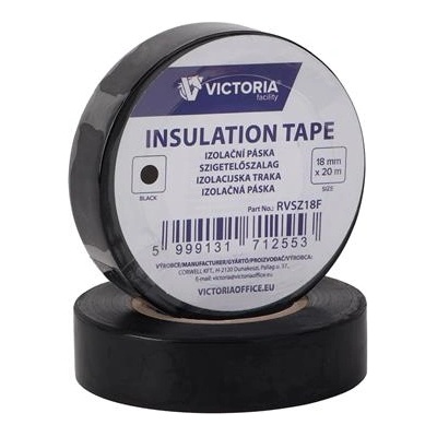 VICTORIA Изолационна лента, 18 mm x 20 m, VICTORIA FACILITY, черна