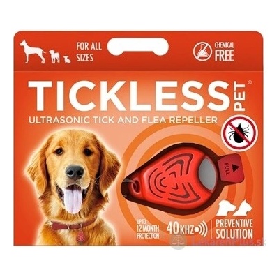 Tickless Pet Prívesok ultrazvukový odpudzovač kliešťov a bĺch pre psy oranžový 1x1 ks