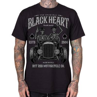 Black heart мъжка тениска с щампа BLACK HEART - HOT RODERS - Black - 21272