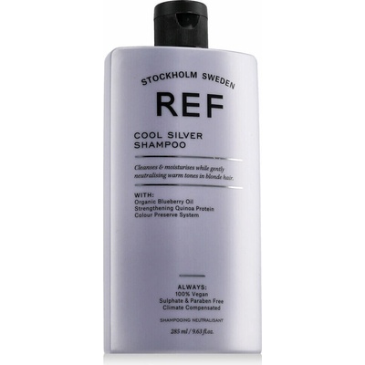Ref Cool Silver Shampoo neutralizujúci šampón pre platinovo blond a šedivé vlasy 285 ml