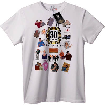 NOONEBRAND Тениска Friends 30 Години - 2XL, White