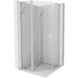 Mexen Mist L петоъгълна душ кабина с панти 80 x 80 см, прозрачна, четкан никел (8A8L-080-080-97-00)