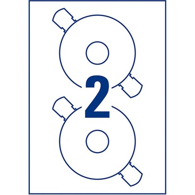 Avery-Zweckform L6015-25 Ø 117 mm papier biela 50 ks trvalé štítky CD atrament, laser; L6015-25