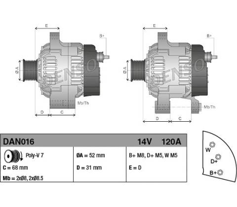 DENSO generAtor DAN016