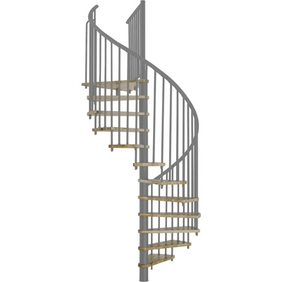 Minka STAIRS Kombinované točité schodisko Spiral Effect dub/sivá pr. 160 cm