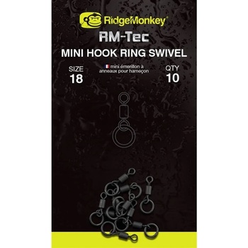 RidgeMonkey Obratlík RM-Tec Mini Hook Ring Swivel veľ.18 10 ks