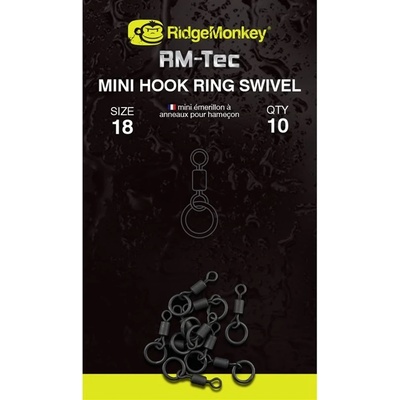 RidgeMonkey Obratlík RM-Tec Mini Hook Ring Swivel veľ.18 10 ks