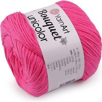 Prima-obchod Bavlněná pletací příze Bouquet Unicolor 100 g, barva 7 (3216) růžová