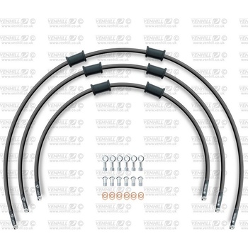 STANDARD Hadica prednej brzdy sada Venhill POWERHOSEPLUS YAM-6016FS-BK (3 hadice v sade) čiernej hadice, nerezové koncovky