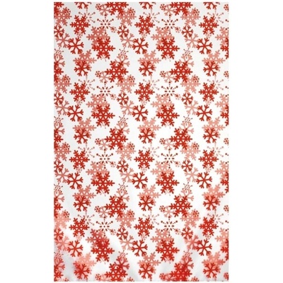 CELOFÁNOVÉ VRECKO FROZEN S VLOČKAMI VIANOČNÉ 25x40cm MFP ČERVENÉ