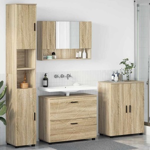 vidaXL Комплект мебели за баня 4 бр. Сонома дъб 35 x 30 x 192 см (3393085)