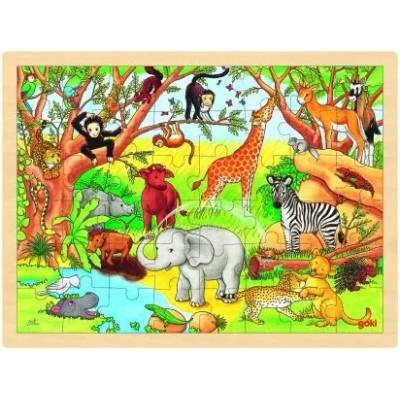 Goki - Дървен пъзел в рамка - Африка (57892)