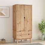 vidaXL Гардероб OTTA, 76, 5x53x172 см, борово дърво масив (348588)
