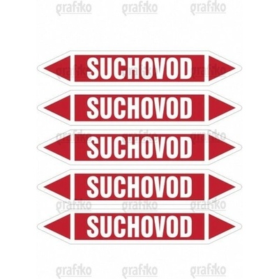 Grafiko | Suchovod - dle ČSN 13 0072 - Materiál fólie s ochrannou laminací, Rozměr aršík 5ks šipka 350x52mm
