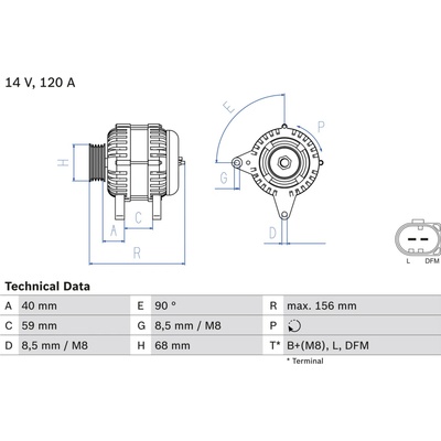 Alternátor BOSCH 0 986 041 890 (0986041890)