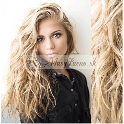 Kučeravé tape-in Remy prúžky 60-63 cm 40 ks platinové blond