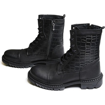 Base Мъжки боти от естествена кожа - Черни 2021083453 (320900_Черно)