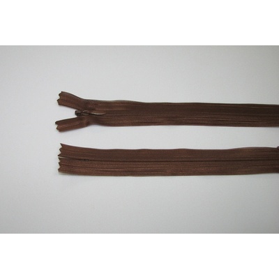 Zips krytý 3mm hnedá nedeliteľný 18cm dederon