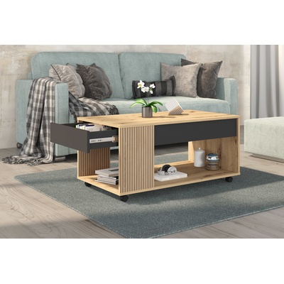 Голд - Аполо Холна маса с чекмедже Поло дъб артизан / канела страта / антрацит