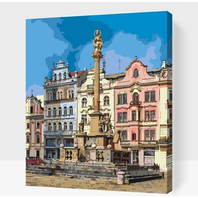 Painting Queens Mariánský sloup v Plzni 80 x 100 cm vypnuté plátno na rám