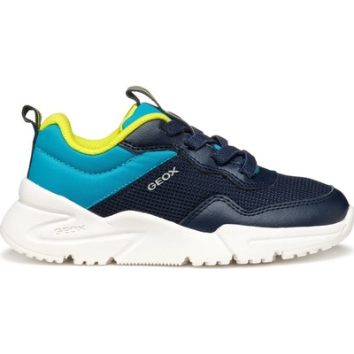 Geox detská vychádzková obuv J LOFTUS A tmavo modrá modrá biela