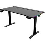 The G-Lab Бюрото за геймъри на G-Lab - K DESK PLATINIUM (140x75cm, метал, чаша, поставка за слушалки, черно, моторизирано регулиране на височината, RGB) K-DESK-PLATINIUM (K-DESK-PLATINIUM)