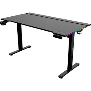 The G-Lab Бюрото за геймъри на G-Lab - K DESK PLATINIUM (140x75cm, метал, чаша, поставка за слушалки, черно, моторизирано регулиране на височината, RGB) K-DESK-PLATINIUM (K-DESK-PLATINIUM)