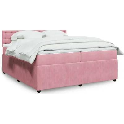 vidaXL 11461.3287847 Boxspring postel s matrací růžová samet