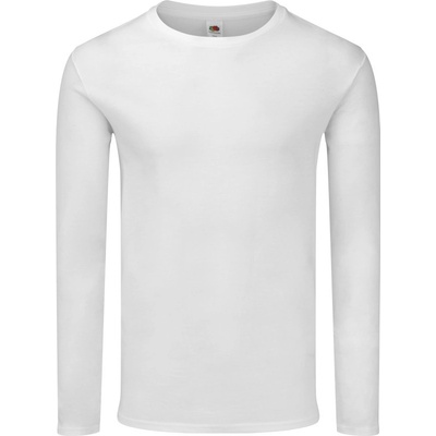 Fruit of the Loom tričko Iconic 150 LSL T dlouhý rukáv krátký rukáv pánské bílé