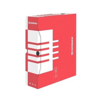 DONAU Архивен бокс Donau, 297x80x339mm, бял картон/червен (06084-А-ЧЕРВЕН)