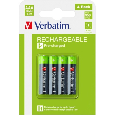 Verbatim Батерия Verbatim RECHARGEABLE BATTERY AAA 4 PACK / HR03 (49514)