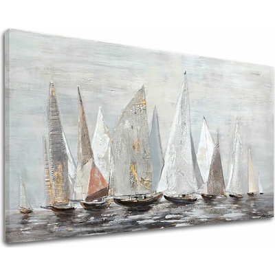 Obraz na plátne PLACHETNICE NA MORI - 100x50 cm