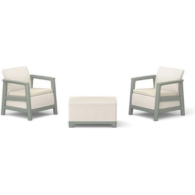 Keter Scandi set dve kreslá + úložný stolík béžovo sivý 264044