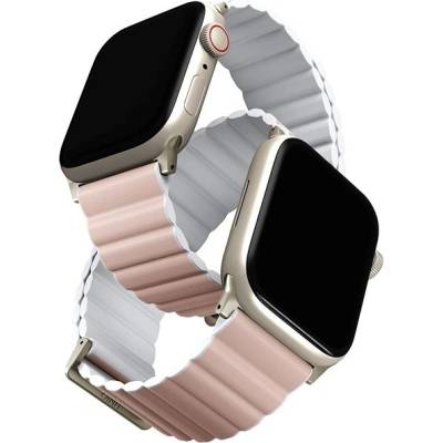 Uniq Revix Premium Edition Reversible Magnetic remienok na Apple Watch 49/45/44/42 mm ružový/biely UNIQ-45MM-REVPBPNKWHT