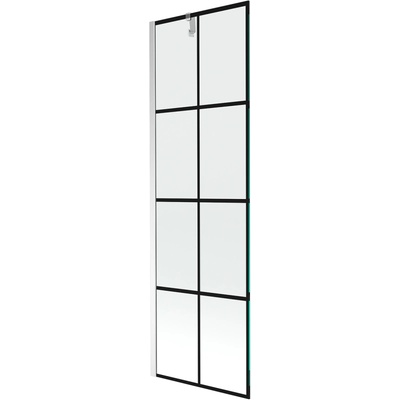 Mexen Next 1-крилен преград за вана 60 x 150 см, черна решетка, хром - 895-060-000-00-77-01 (895-060-000-00-77-01)