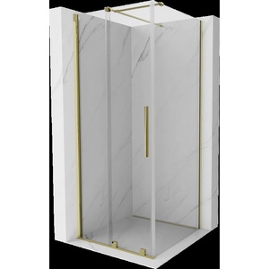Mexen Velar плъзгаща се душ кабина 90 x 90 cm, прозрачна, златна - 871-090-090-01-50 (871-090-090-01-50)