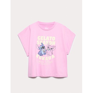 Marks & Spencer Топ с графика Lilo & Stitch от чист памук (6-16 години) Marks & Spencer лилава Marks & Spencer | Lilav | Момичешки | 10-11