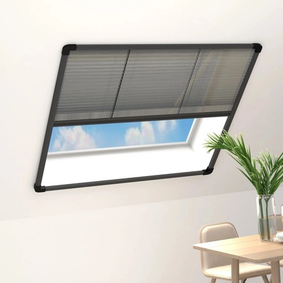 vidaXL Алуминиев плисе комарник за прозорци, антрацит, 120x120 см (148666)