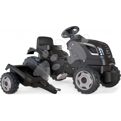 Smoby Šlapací traktor Farmer XL černý s vozíkem