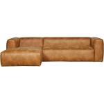 WOOOD Кафяв ъглов диван от рециклирана кожа, ляв ъгъл WOOOD Bean (375689-C)