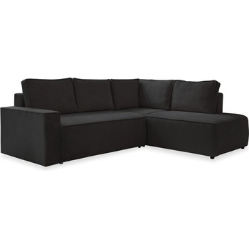 Miuform Антрацитен разтегателен ъглов диван от рипсено кадифе (десен ъгъл) Brave Dave - Miuform (1678PO34)