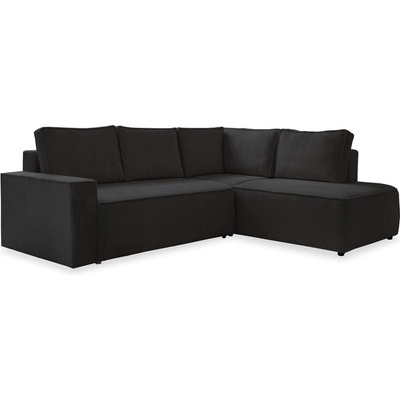 Miuform Антрацитен разтегателен ъглов диван от рипсено кадифе (десен ъгъл) Brave Dave - Miuform (1678PO34)