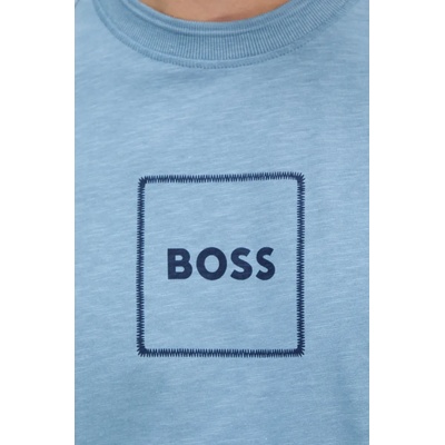 Тениска с лен BOSS Orange (50536729)