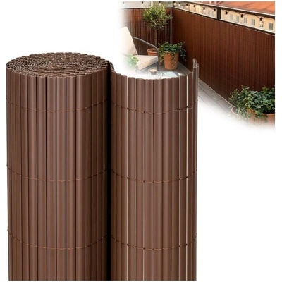 PVC zástěna 1,6x5 m na balkon plot SPRINGOS GA0247 hnědá