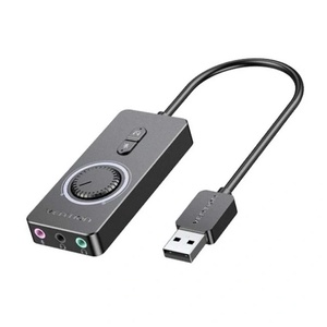 Vention USB 2.0 - 33, 5 мм, (външен, контрол на силата на звука, стерео, черен) 0, 15, звукова карта Звукови карти