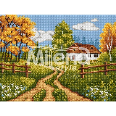 Milena Style Есенна пътека - Печатана Aida 14 ct без конци