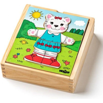 Woodyland Котетo Мъри, комплект от шест дървени пъзела (90019)