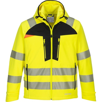 Portwest hi-vis dx475 / Светлоотразително софтшел яке - hv жълто/черно 5xl (dx475ybr5xl)